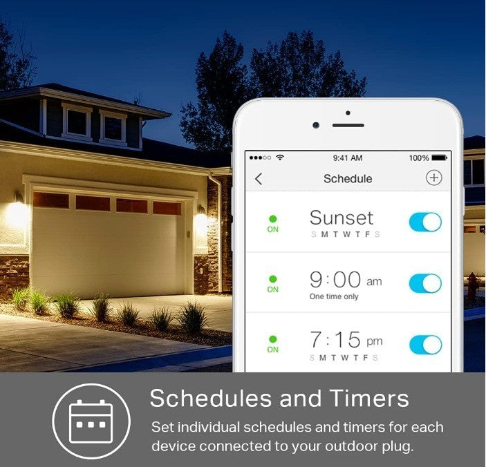Kasa Outdoor Smart Plug, Smart Home Wi-fi Outlet Timer, Max Load 15a/1875w