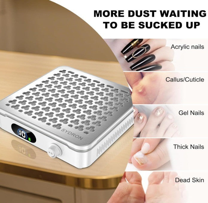 NAIL DUST COLLECTOR FOR HOME & SALON USE, 7800MAH CORDLESS NAIL VACCUM DUST COLL