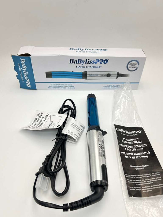 Babyliss Pro Nano Titanium 1 Inch Curling Wand Iron Dual Voltage For Travel