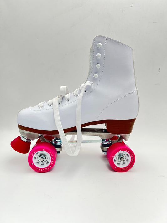 Chicago Women's and Girl's Classic Roller Skates White Rink Skates size 10