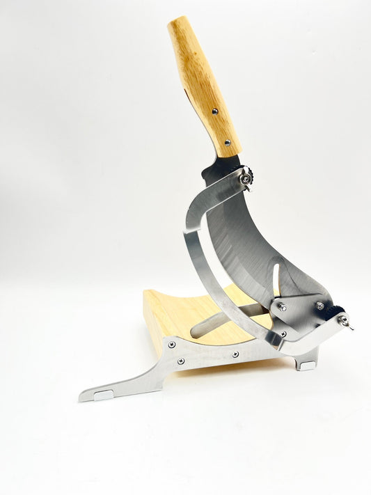 CGOLDENWALL 2 Blades Chinese Medicine Slicer Manual Radiused Biltong Slicer,