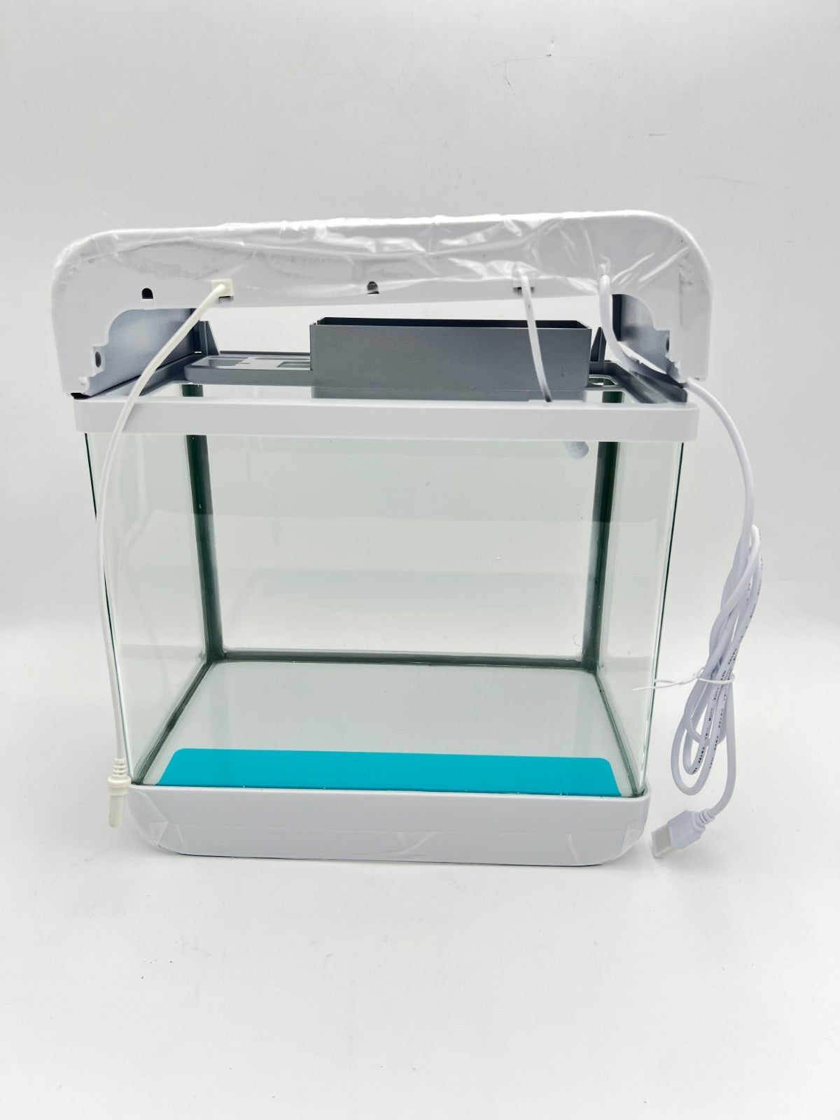 Fish Tank Aquarium 2.2 Gallon with Humidifier 7 Color Auto-Looping Light White