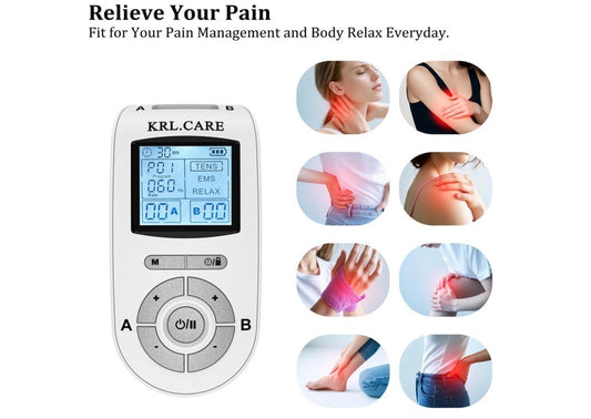 Dual Channel TENS EMS Unit 40 Intensities for Gradual Pain Relief Therapy