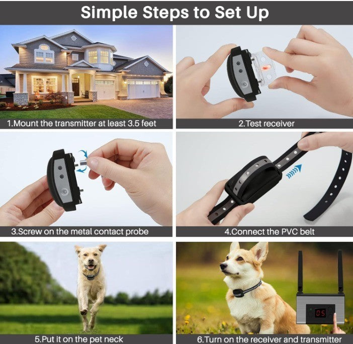 Electric Wireless Dog Fence System, Pet Containment System for 2 Dogs open box