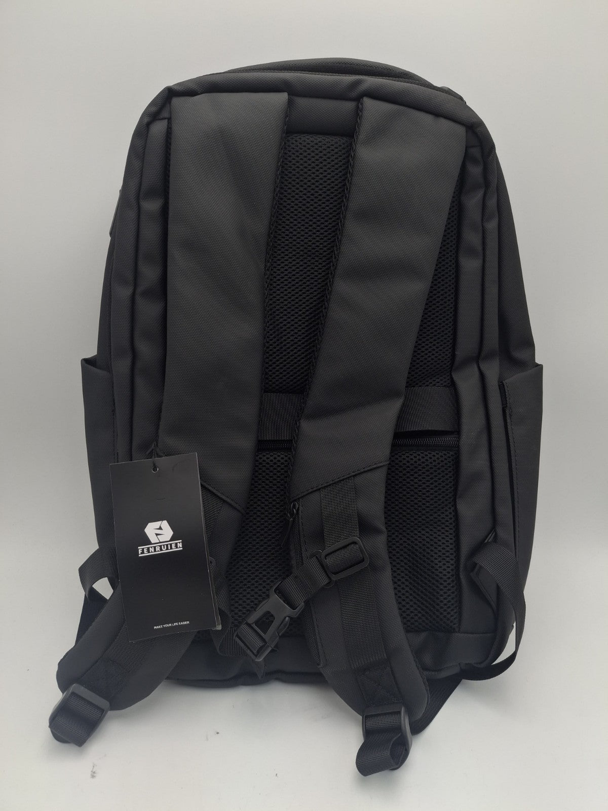 FR Business Backpack for Men,Water Resistant Tech Backpack with Charger,Black