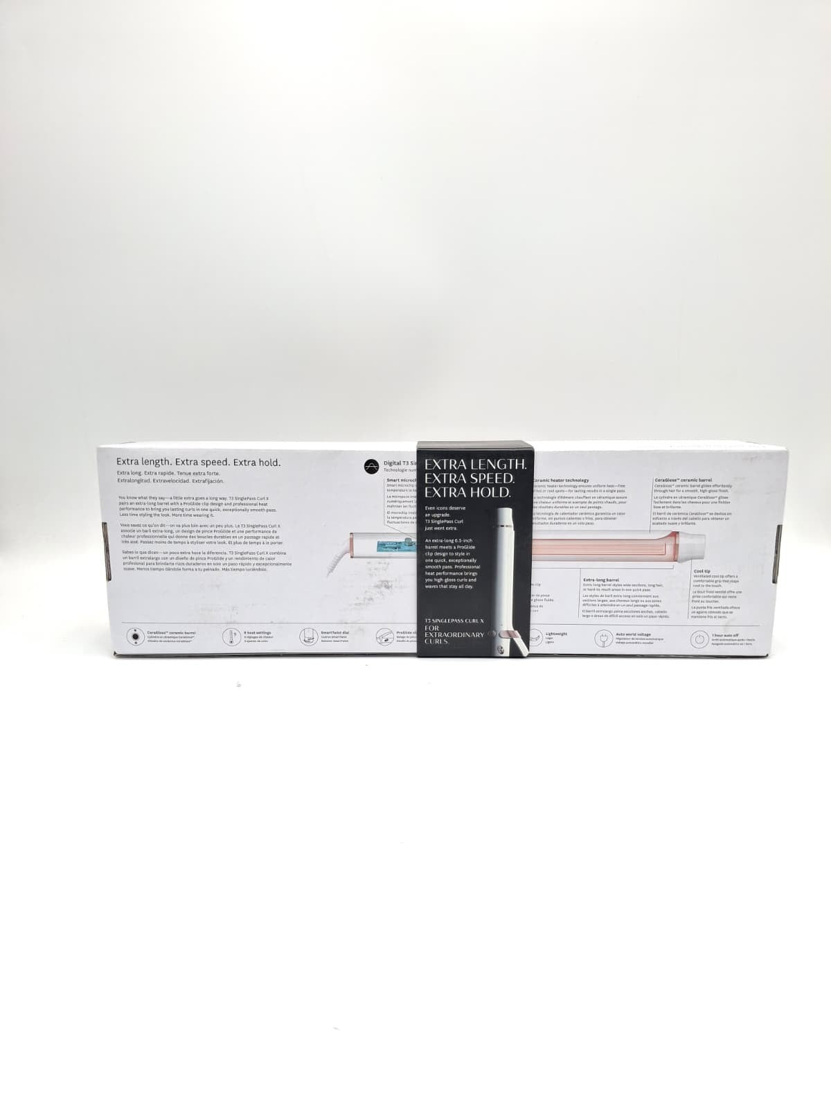 T3 Singlepass Curl 1.5" Custom Blend Ceramic Curling and Wave Iron - White...