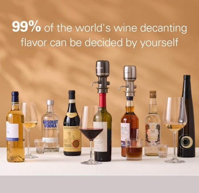 VINXPER Expert Adjustable Electric Wine Aerator – Instant 240-Min Precision Deca