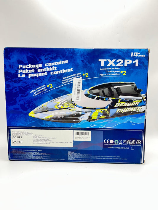 BEZGAR RC Boat, 1 Packs 12 inch Fast Speed RC Boat 30 KPH with A Portable Suitca