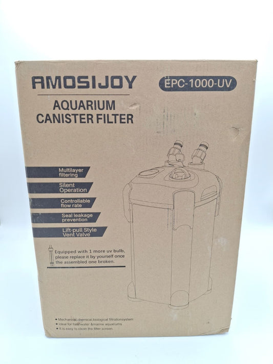 265GPH Canister Filter, 3-Stage External Aquarium Filter Ultra-Quiet Water Circu