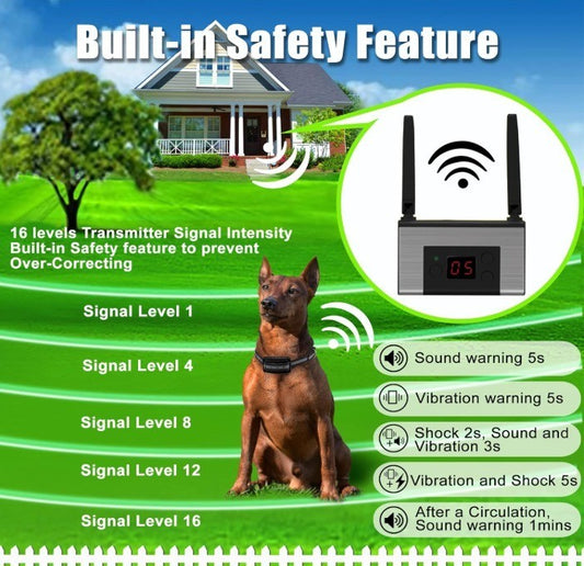 Electric Wireless Dog Fence System, Pet Containment System for 2 Dogs open box