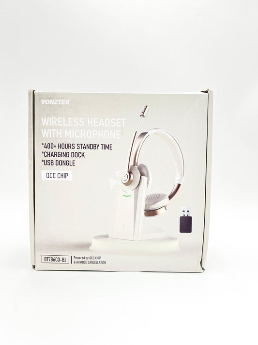 Wireless Headset, Bluetooth Headset with Microphone, AI Noise Canceling Mic & US
