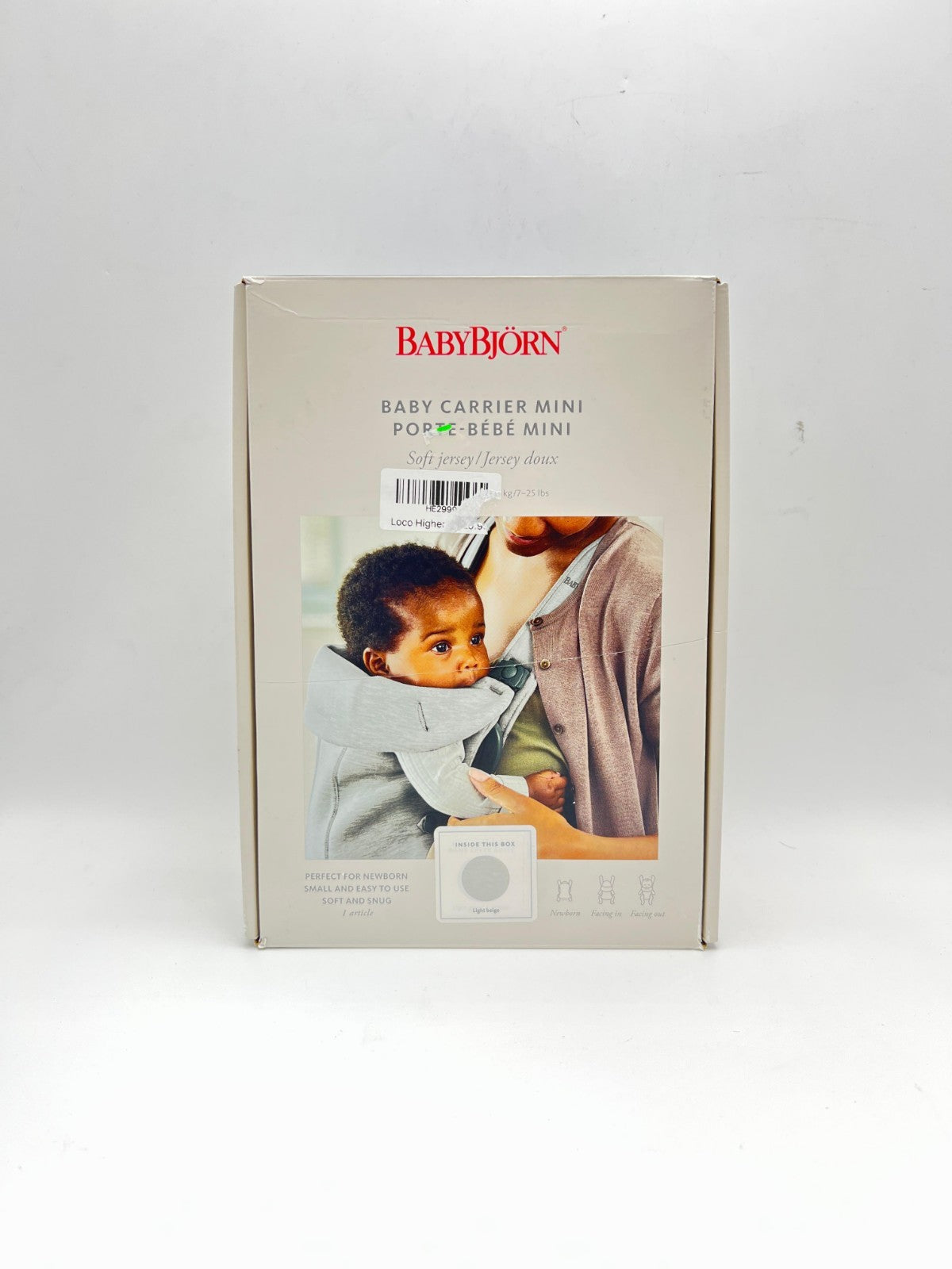 BabyBjörn Baby Carrier Mini, Light Beige | Newborn Carrier (7-25 lbs), Ergonomic