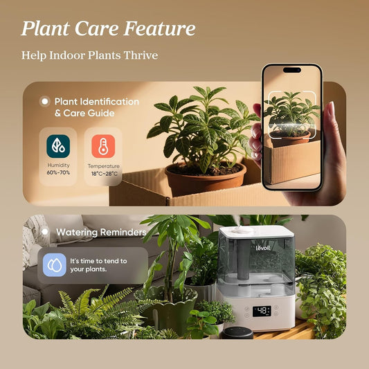 LEVOIT Smart Humidifiers for Bedroom Large Room Home,(6L) Cool Mist Top Fill Ess