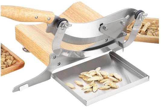 CGOLDENWALL 2 Blades Chinese Medicine Slicer Manual Radiused Biltong Slicer,