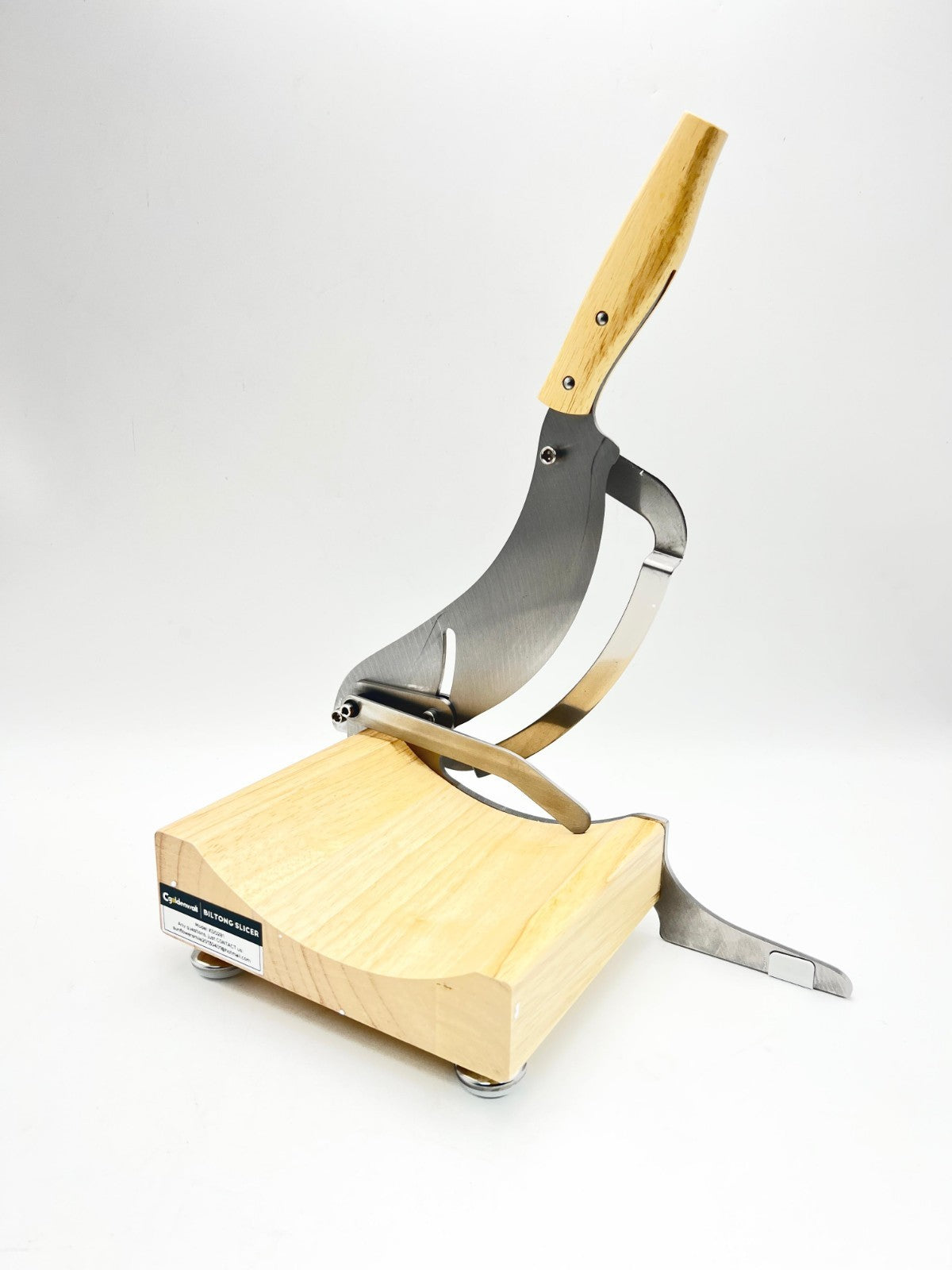 CGOLDENWALL 2 Blades Chinese Medicine Slicer Manual Radiused Biltong Slicer,