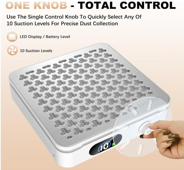 NAIL DUST COLLECTOR FOR HOME & SALON USE, 7800MAH CORDLESS NAIL VACCUM DUST COLL