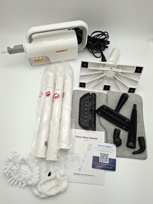 Steam Cleaner, 6 in1 Rotated Steam Mop Cleaner with 2 Modes, 2 Microfiber White