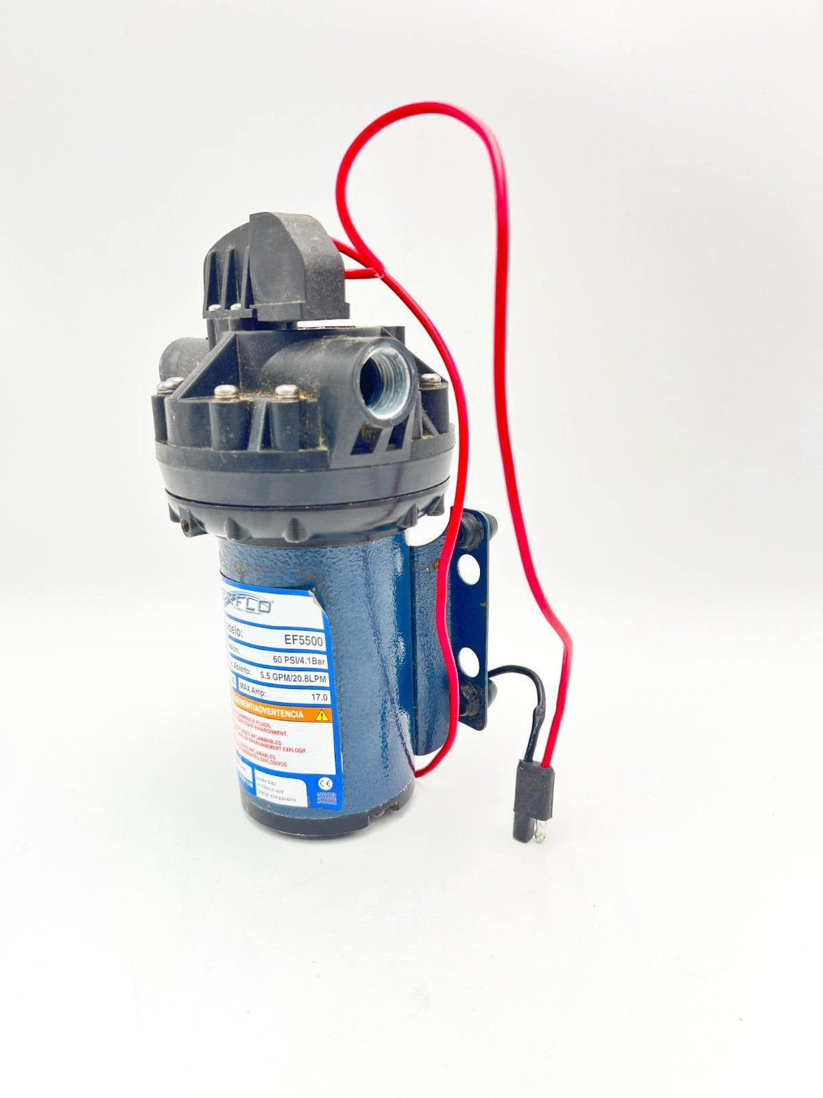 Everflo EF5500-BOX 5.5GPM 12V Diaphragm Pump-1/2 FNPT Connection, 5.5 GPM, Black