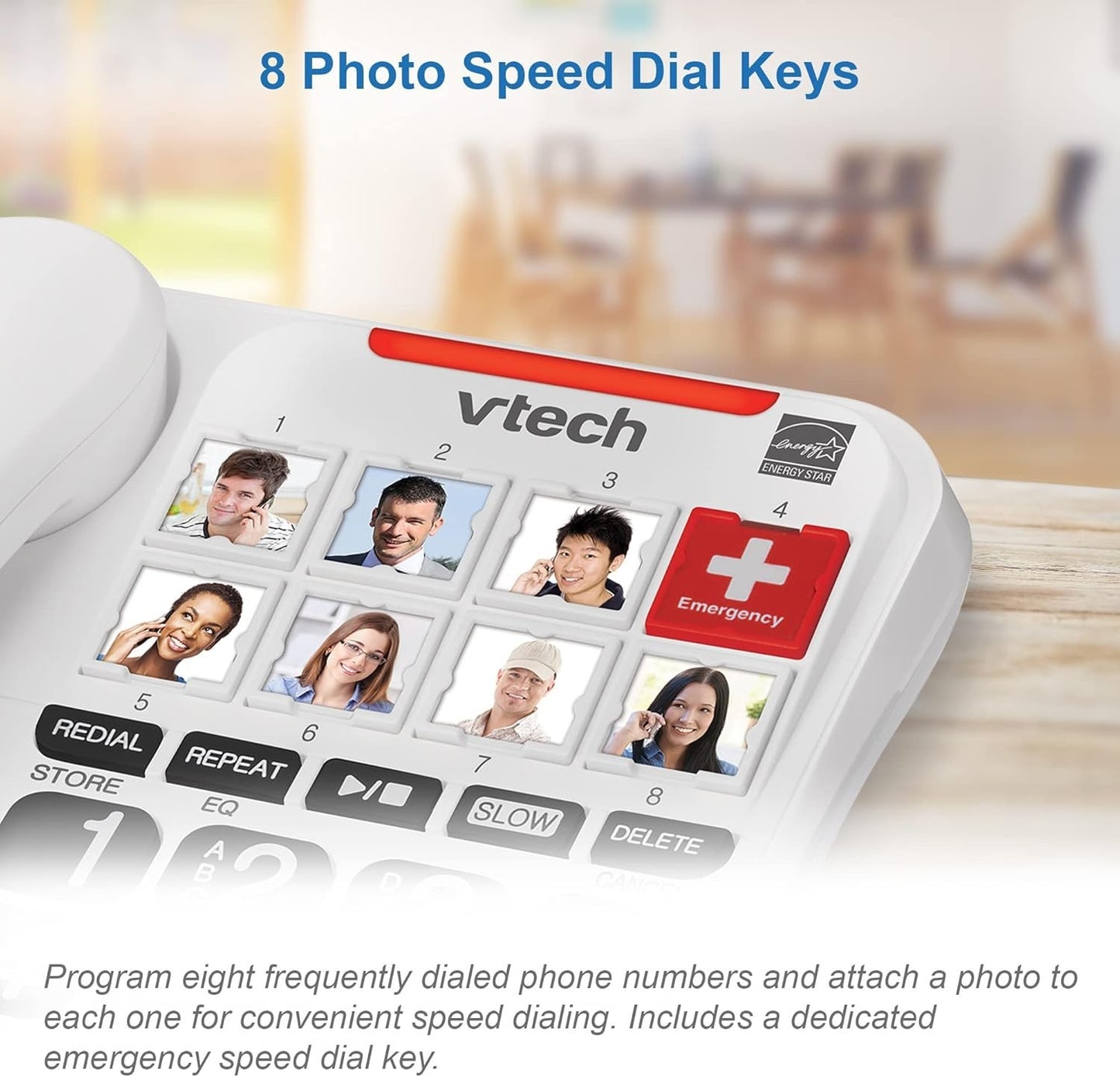 VTECH SN1127 Amplified Corded Answering System Photo Speed Dial 90dB Ringer Vol.
