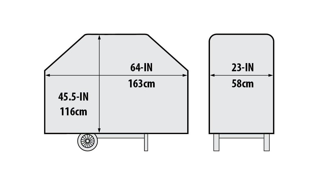 Broil King 67488 Grill Cover, 64in X 23in X 45.5in, Black