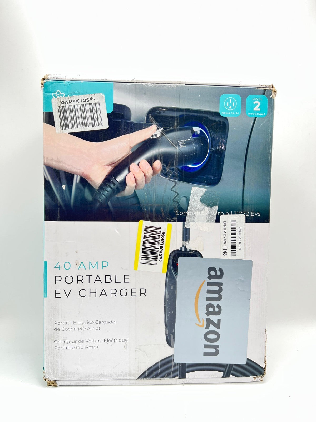 Lectron Level 2 EV Charger - ETL Certified, 240V, 40 Amp, NEMA 14-50 Plug, 16 ft