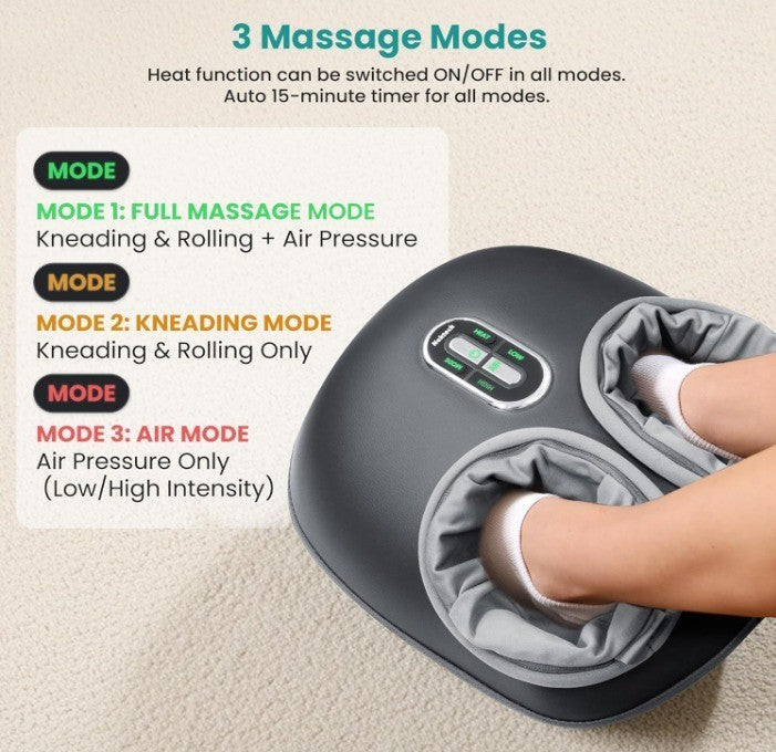 Nekteck Foot Massager with Heat Therapy, Deep Kneading & Air Massage