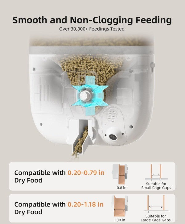 Durable Automatic Pet Feeder with Transparent Storage - Ideal for Rabbits & More