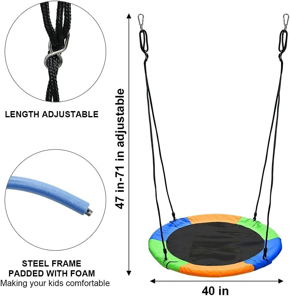 40 Inch Saucer Tree Swing, Large Rope Swing with Children Swing  -Open-Box