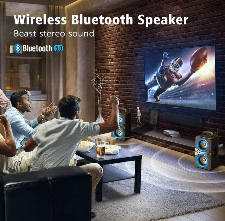 Bluetooth Speakers, Wireless TWS Portable Speaker with Lights,100dB Loud Subwoof