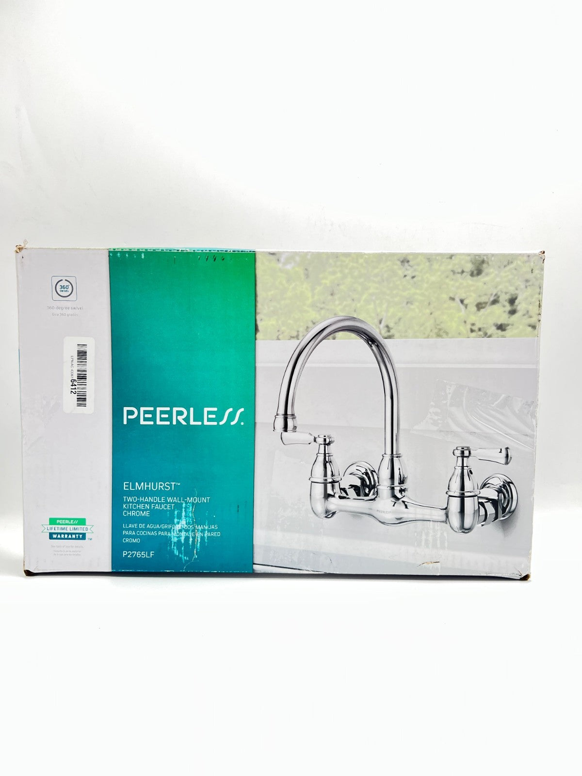 Peerless P2765LF Elmhurst 1.5 GPM Wall Mounted Bridge Kitchen Faucet, Chrome