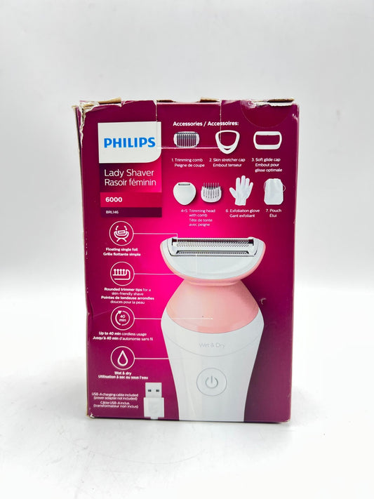Philips Beauty Lady Electric Shaver Series 6000, Cordless with 7 Accessories, BR
