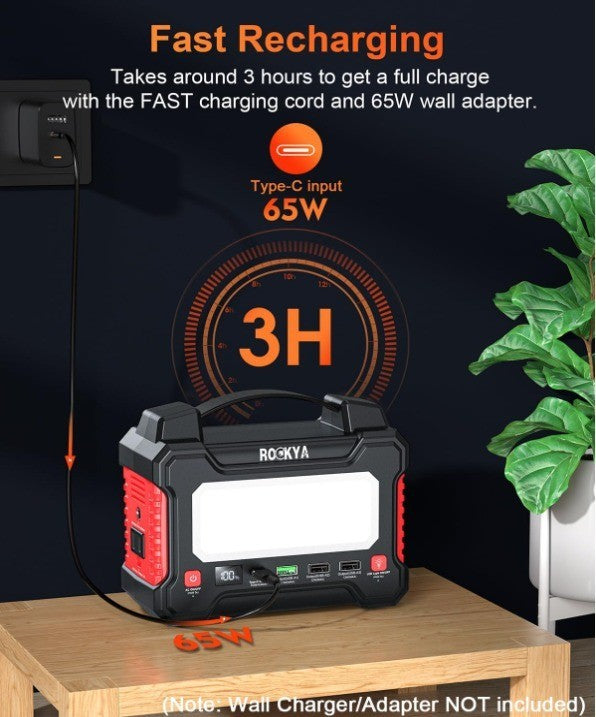 166.5Wh Portable Power Station 150W Laptop Charger,Lithium Battery Power Bank So