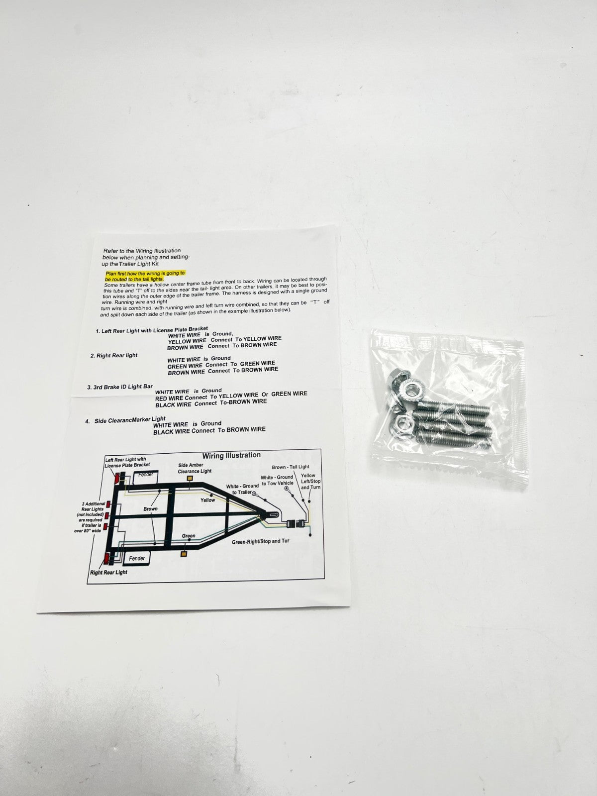 Boat LED Trailer Lights Kit and Light Bar with Wiring Harness Combined classic
