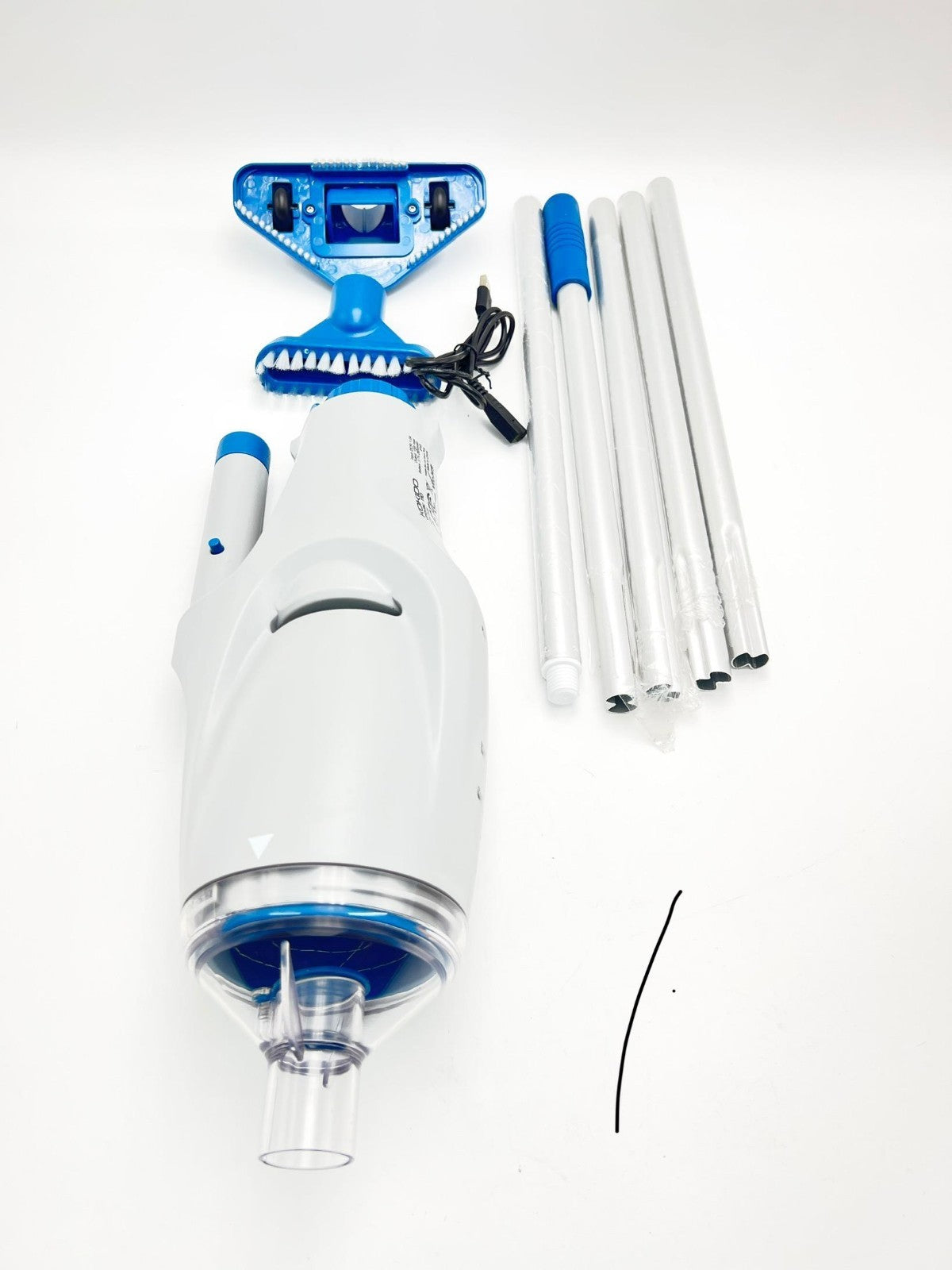 Rechargeable Handheld Hot Tub Spa Pool Vacuum, IPX8, Aluminum Pole and 2 Brus...