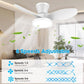 ocioc Quiet Ceiling Fan with LED Light DC motor 32 inch Large Air Volume Remo...