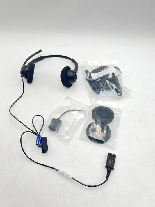 Phone Headset with Noise Cancelling Mic, Corded RJ9 Telephone Headset Compatible