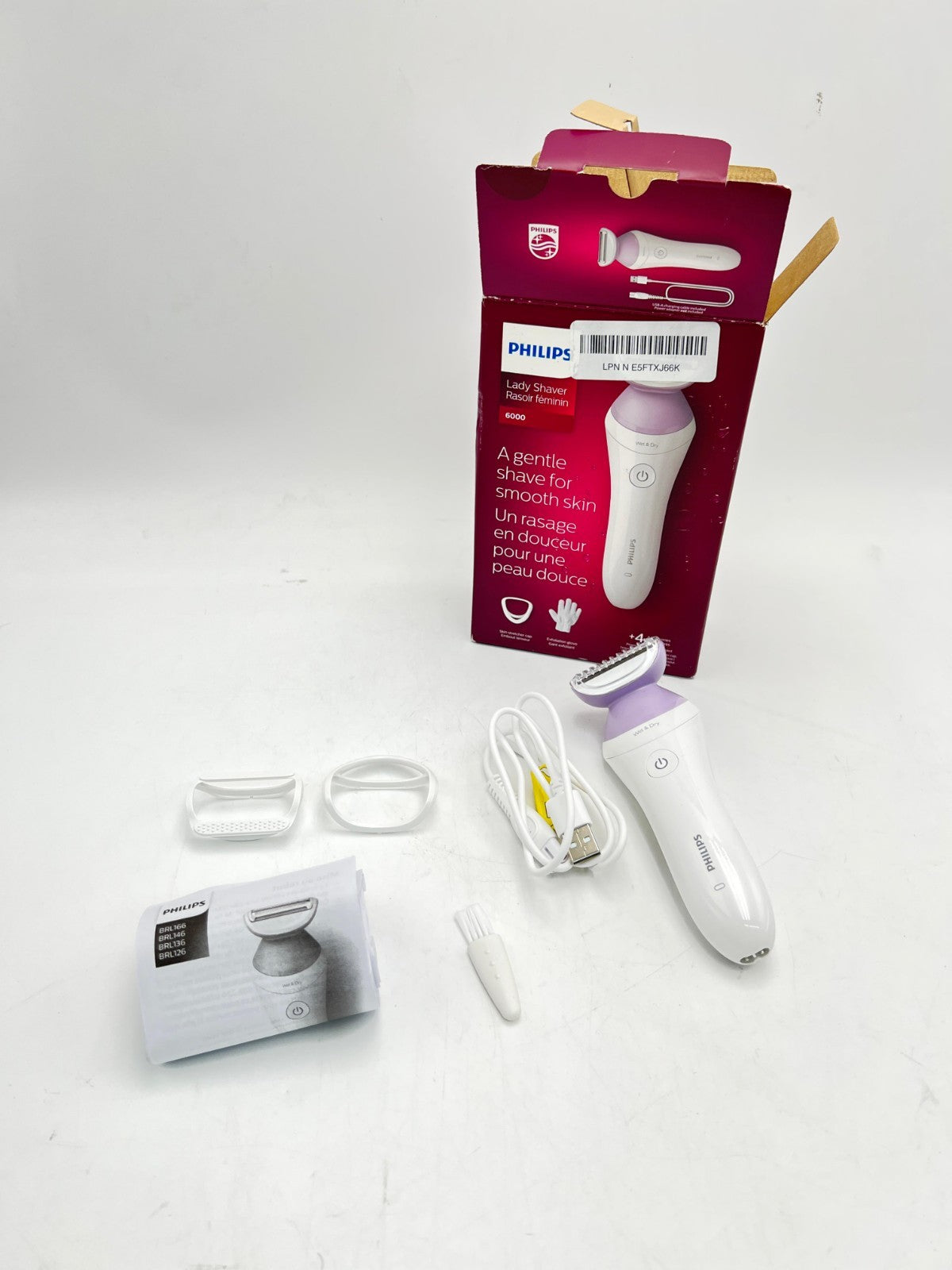 Philips Lady Shaver Series 6000, Single Foil Shaver - Wet & Dry, Cordless - Incl
