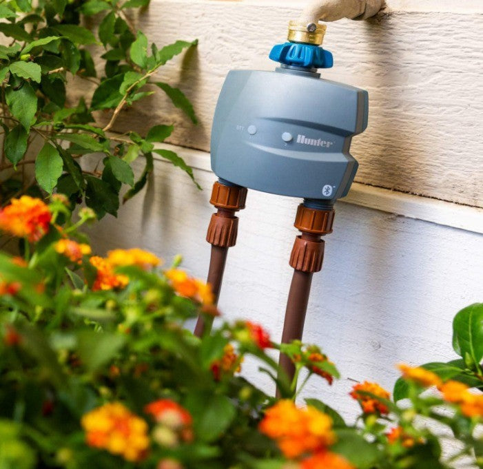 Hunter BTT Bluetooth Hose Timer, 2-Zone Smart Irrigation Controller, App Cont...