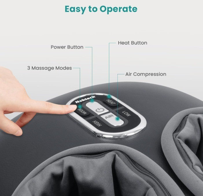 Nekteck Foot Massager with Heat Therapy, Deep Kneading & Air Massage