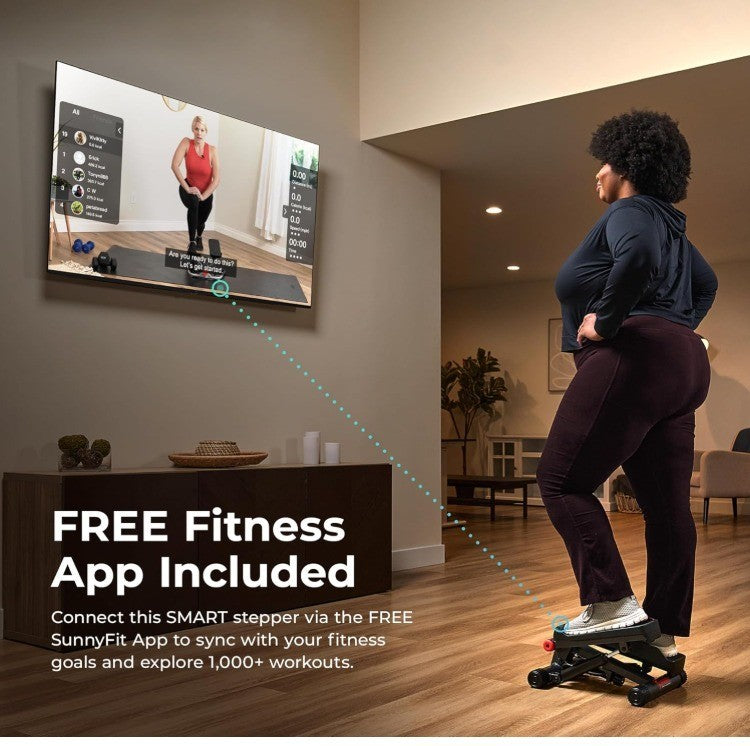 Sunny Health & Fitness Mini Stepper Stair Stepper with Resistance Bands
