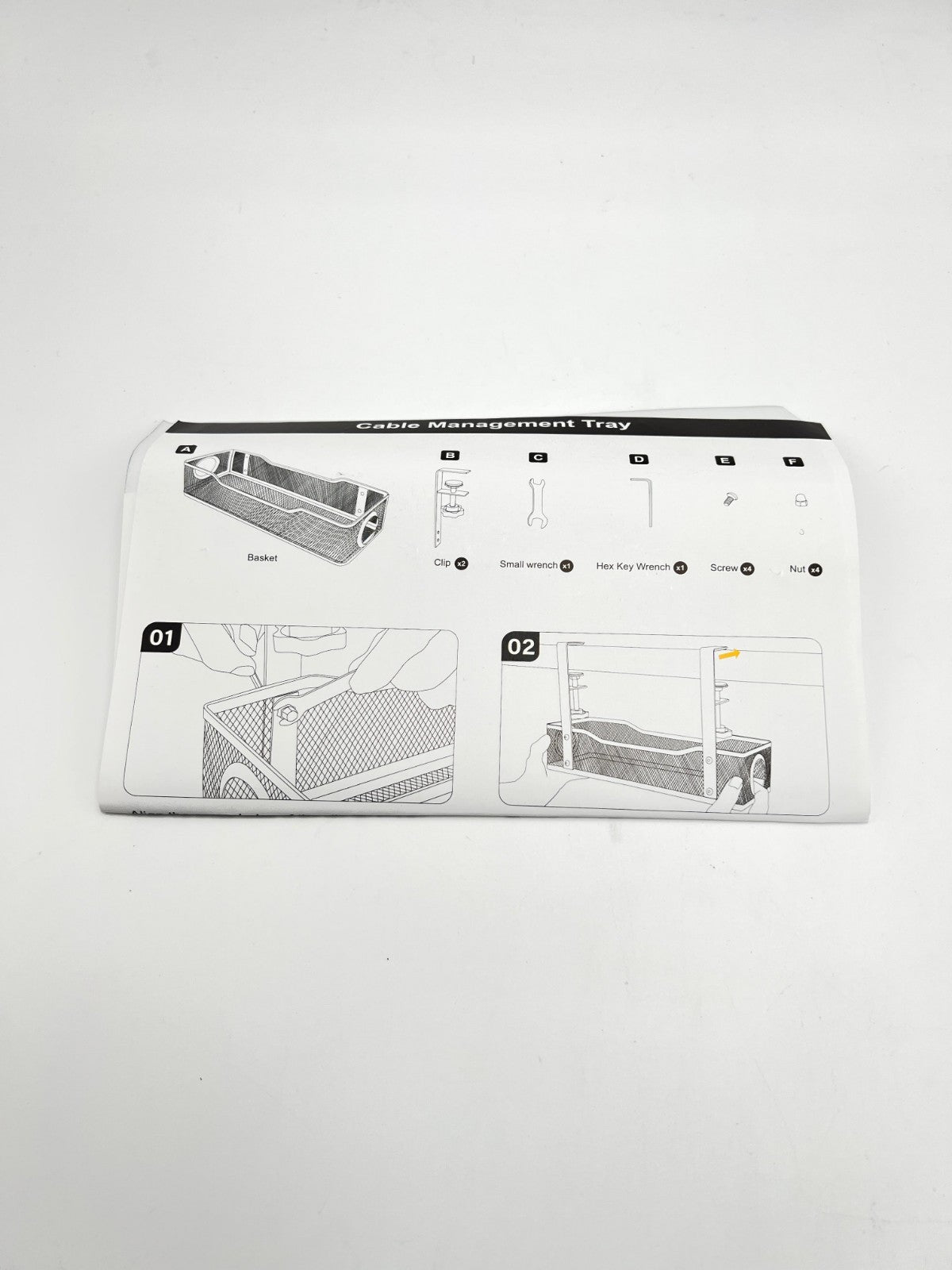 Under Desk Cable Management Tray White, Cinati Wire Organizers No Drill, Cabl