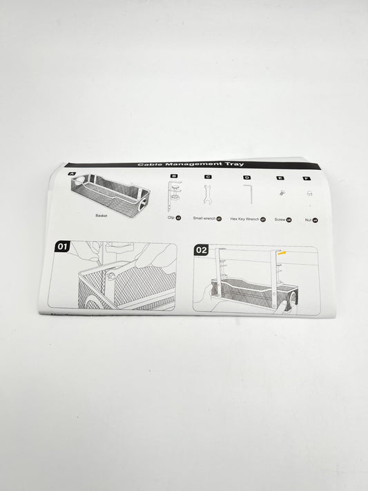 Under Desk Cable Management Tray White, Cinati Wire Organizers No Drill, Cabl