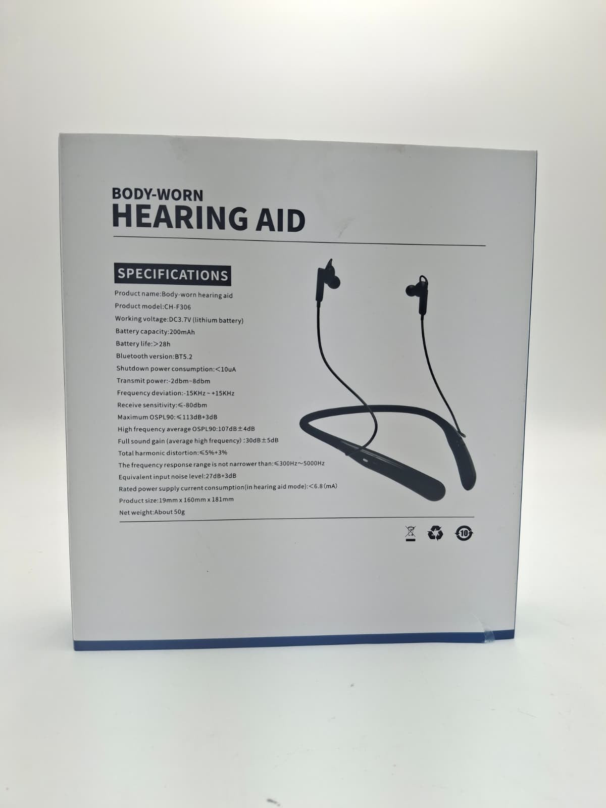 Body-worn Hearing Aid CH-F306  for Seniors Rechargeable with Noise Canceling