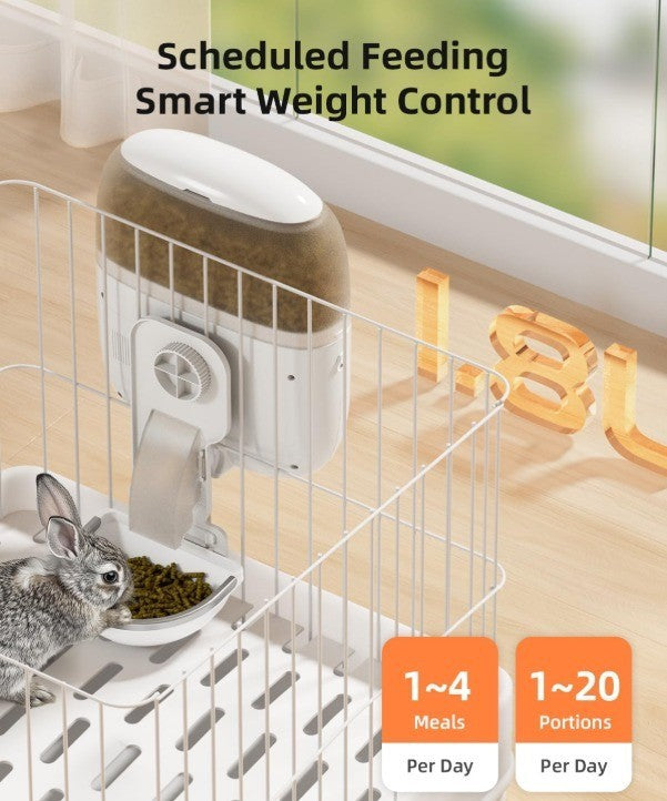 Durable Automatic Pet Feeder with Transparent Storage - Ideal for Rabbits & More