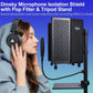 Dmsky Microphone Isolation Shield with Pop Filter & Tripod Stand, Foldable Mic S