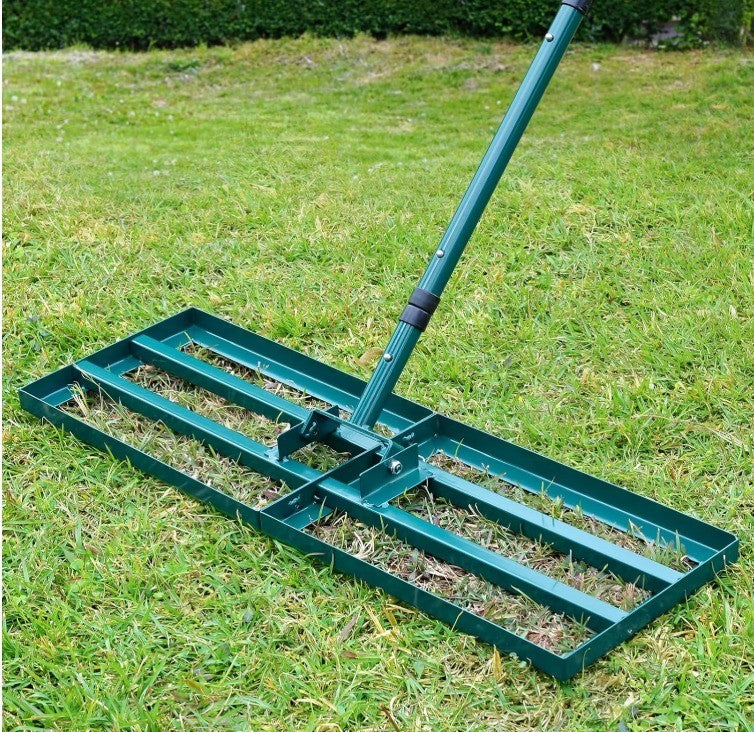 Lawn Leveling Rake,Stainless Steel Lawn Leveler with 48”x10” Ground Plate, 78” A