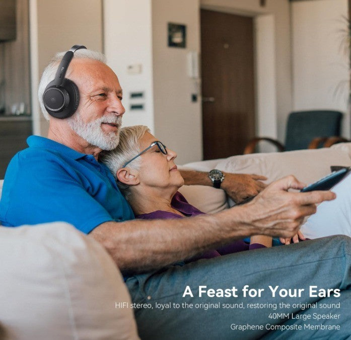 LEVN Bluetooth Wireless TV Headphones Watching Wireless Seniors BLACK NEW