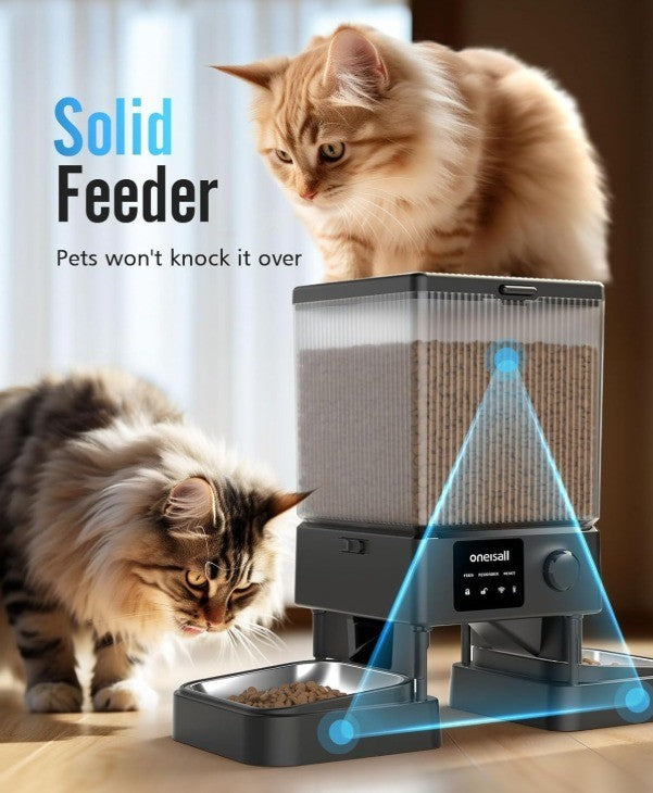 oneisall Automatic Cat Feeder with 5G WiFi, Automatic Cat Food Dispenser for 2 C
