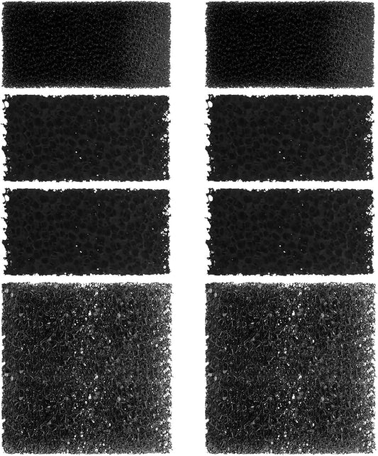 Aquarium Filter Sponge, 2 x Coarse Sponge, 2 x Fine Sponge & 4 x Carbonized