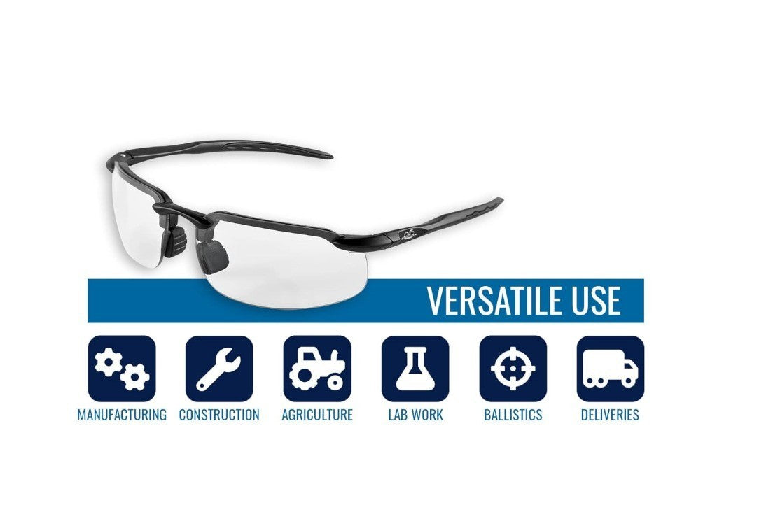 Bullhead Safety Eyewear Swordfish Glasses - Anti-Fog, Lightweight, Impact/Scratc